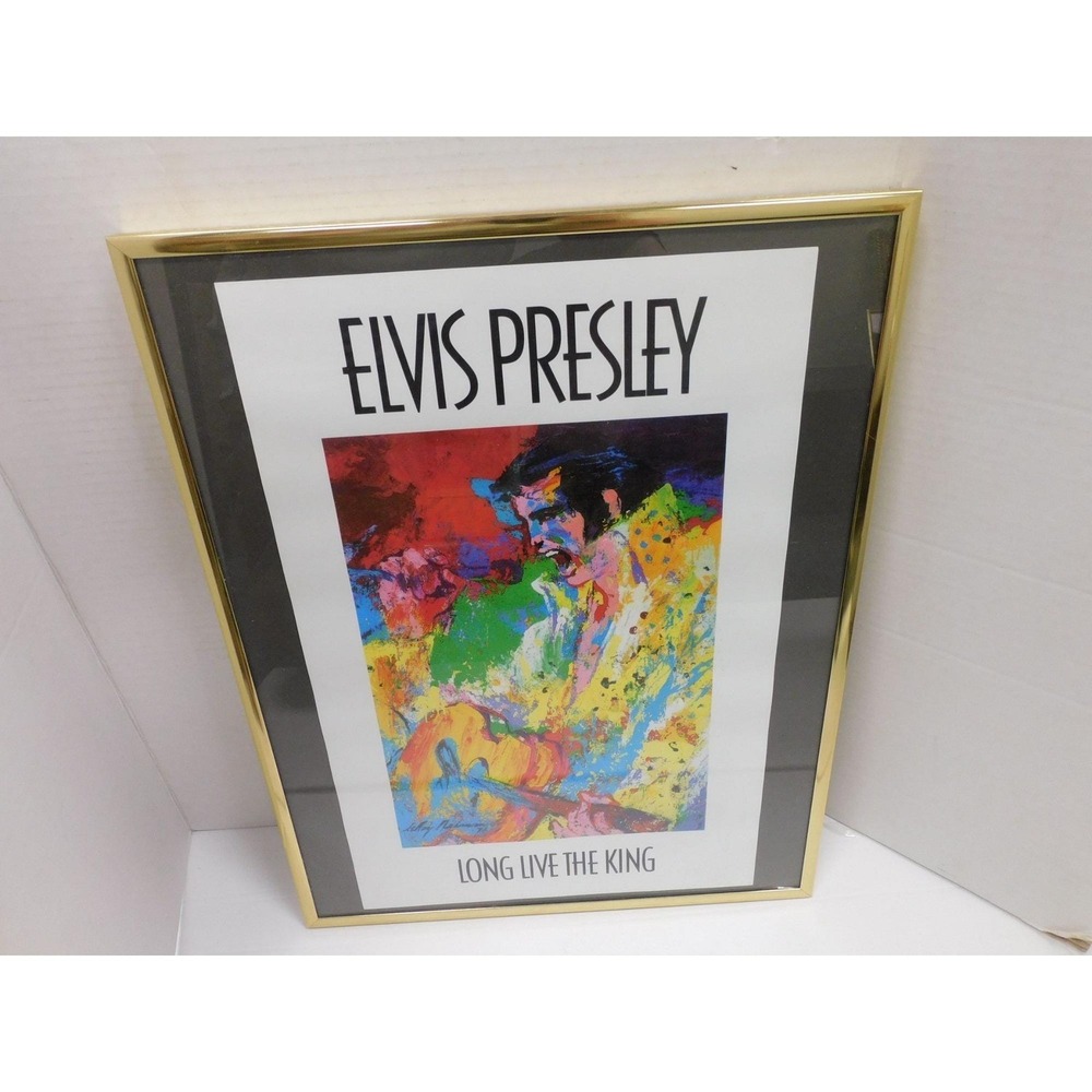 Elvis 76 Leroy Neiman Custom Framed Art Long Live the King Signed MM46